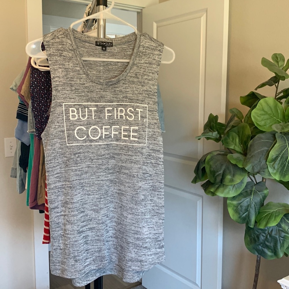 But first, Coffee grey muscle tank Target Fifth Sun